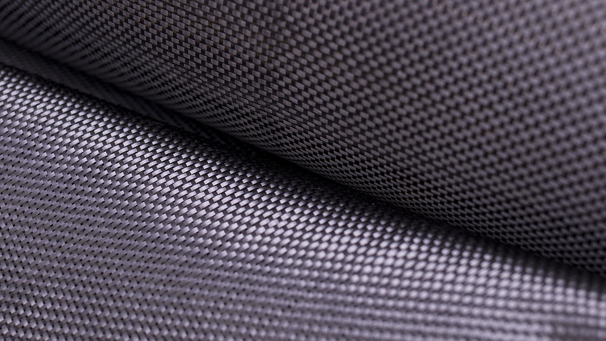Woven fabrics for cosmetic and reinforcing finishing, carbon fiber for aerospace applications